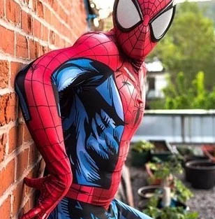 comic printing spider-man suit cosplay